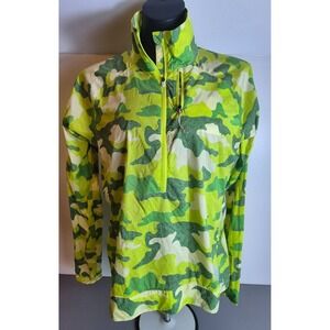 STIO Women's Second Light 1/2 Zip Pullover Jacket Medium Green Beige Camo 1409